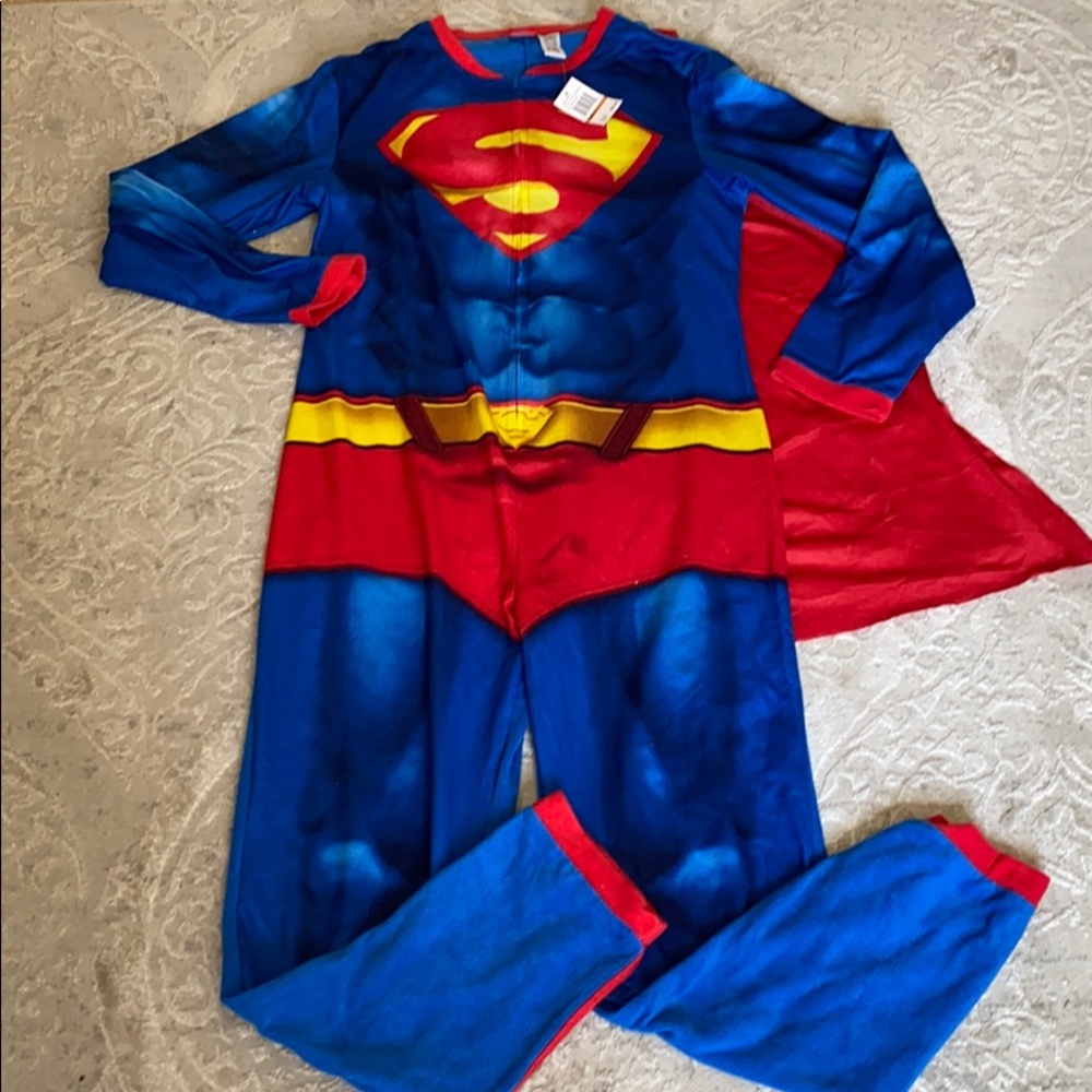 Superman onesie pajama outfit with detachable cape